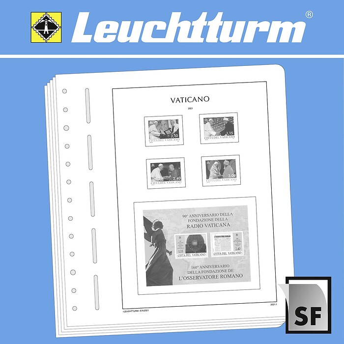 Leuchtturm Nachtrag mit Klemmtaschen Vatikanstaat 2021