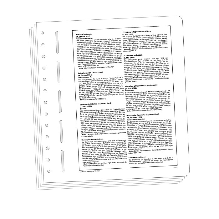 Leuchtturm Memoblätter für Nachtrag Deutschland 2020-2024