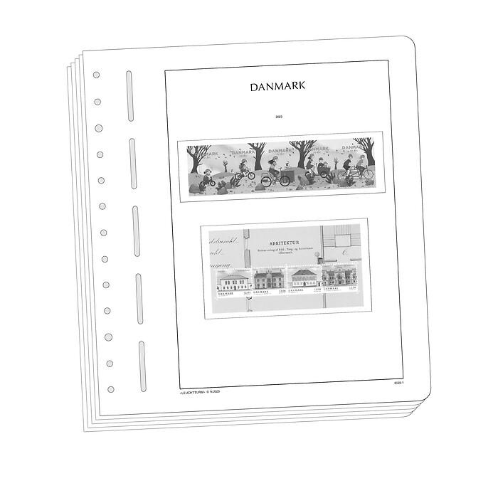 Leuchtturm Vordruckblätter mit Klemmtaschen Dänemark 2020-2025