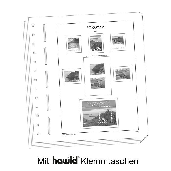 Leuchtturm Vordruckblätter mit Klemmtaschen Färöer 2020-2024