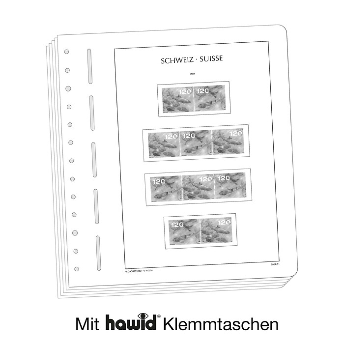 Leuchtturm Vordruckblätter mit Klemmtaschen Schweiz Zusammendrucke 2020-2024