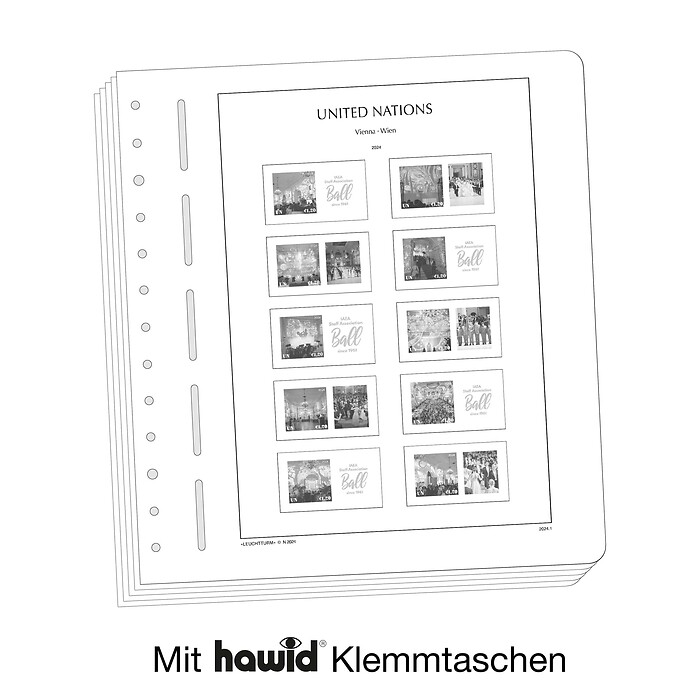 Leuchtturm Vordruckblätter mit Klemmtaschen UNO Wien 2020-2025
