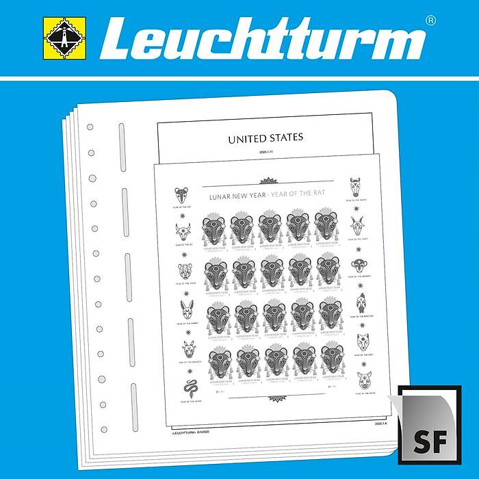 Leuchtturm Vordruckblätter mit Klemmtaschen USA Kleinbogen 2020-2025