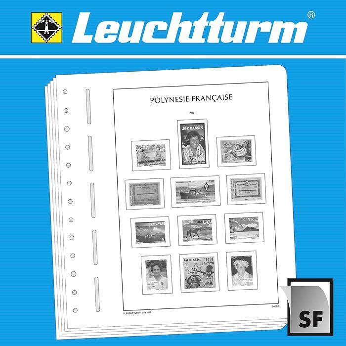 Leuchtturm Vordruckblätter mit Klemmtaschen Französisch Polynesien 2020-2025