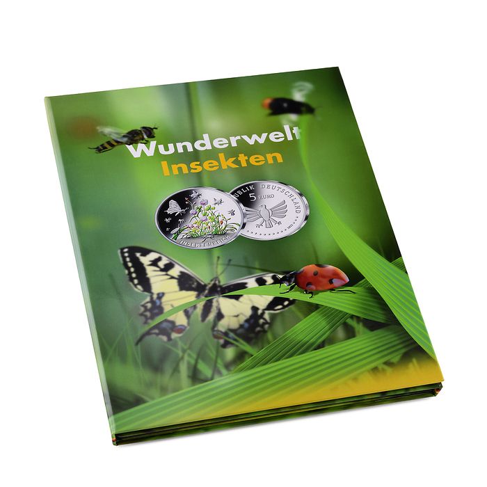 Münzalbum für dt. 9 x 5 Euro Münzen 'Wunderwelt Insekten' inkl. Blumensaat