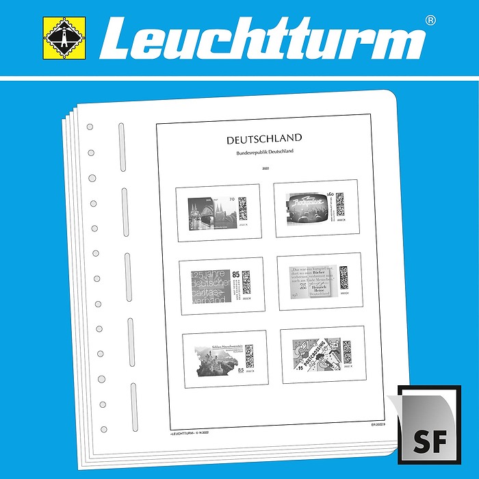 Leuchtturm Nachtrag mit Klemmtaschen Bundesrepublik Deutschland Eckrandstücke 2022