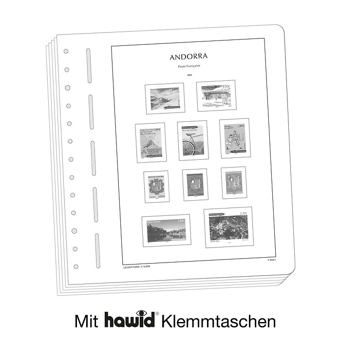 Leuchtturm Nachtrag mit Klemmtaschen Andorra französisch 2022