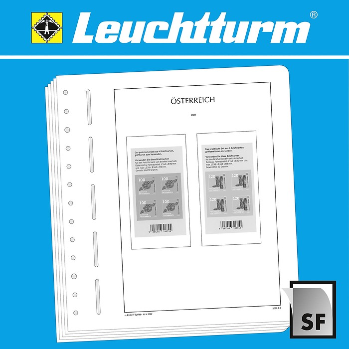 Leuchtturm Nachtrag mit Klemmtaschen Österreich Markenheftchen 2023