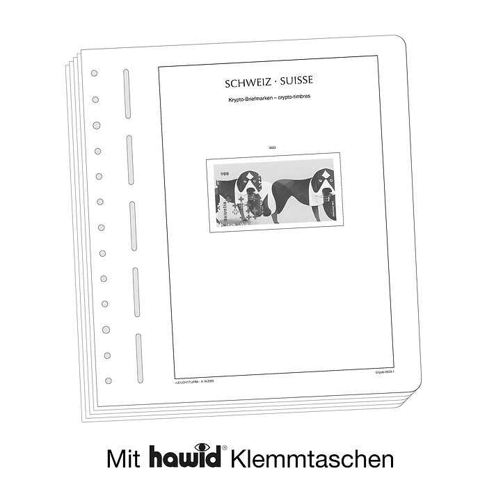 Leuchtturm Nachtrag mit Klemmtaschen Schweiz Crypto-Marken 2023