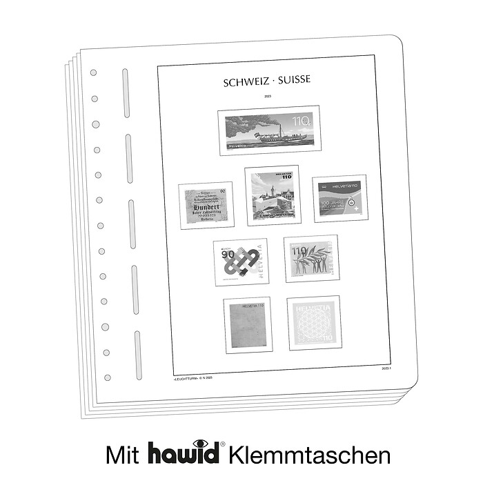 Leuchtturm Nachtrag mit Klemmtaschen Schweiz Pro Patria 2023