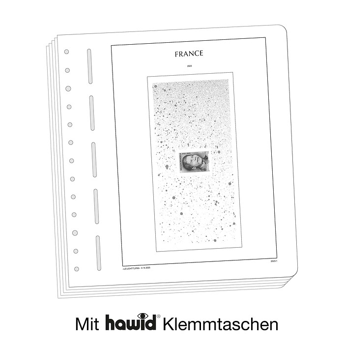 Leuchtturm Nachtrag mit Klemmtaschen Frankreich Blocks Souvenir Philatelie 2023