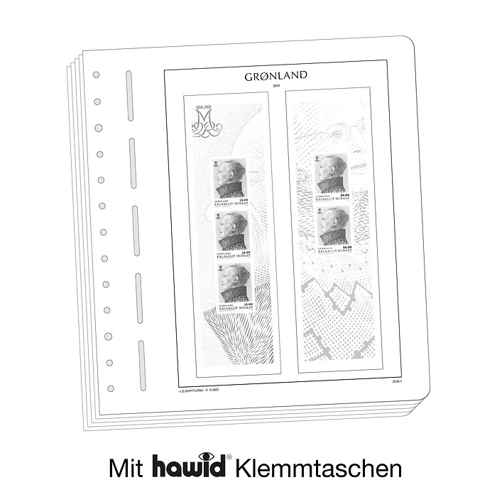 Leuchtturm Nachtrag mit Klemmtaschen Grönland Heftchen-Sepzialblätter 2023