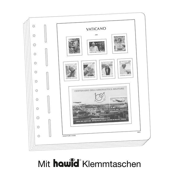 Leuchtturm Nachtrag mit Klemmtaschen Vatikanstaat 2023