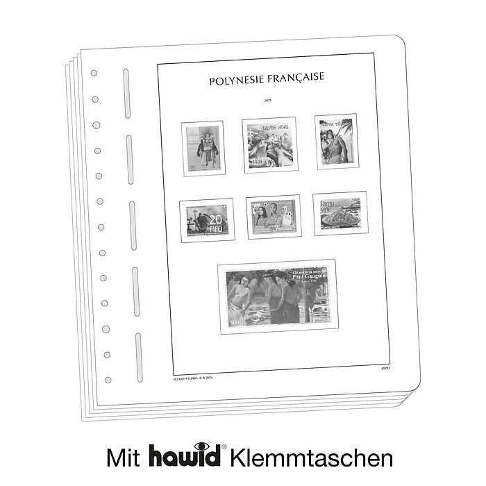 Leuchtturm Nachtrag mit Klemmtaschen Französich Polynesien 2023