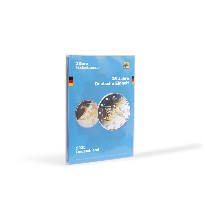 Münzkarte für deutsche 2-Euro-Gedenkmünze 2025 (35 Jahre deutsche Einheit)