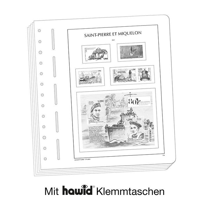 Leuchtturm Nachtrag mit Klemmtaschen St.Pierre & Miquelon 2024