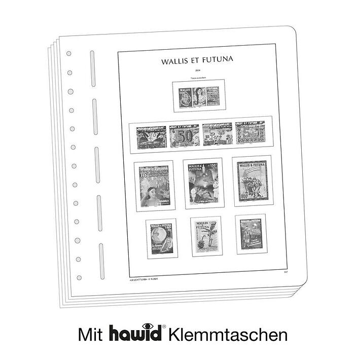Leuchtturm Nachtrag mit Klemmtaschen Wallis& Futuna 2024
