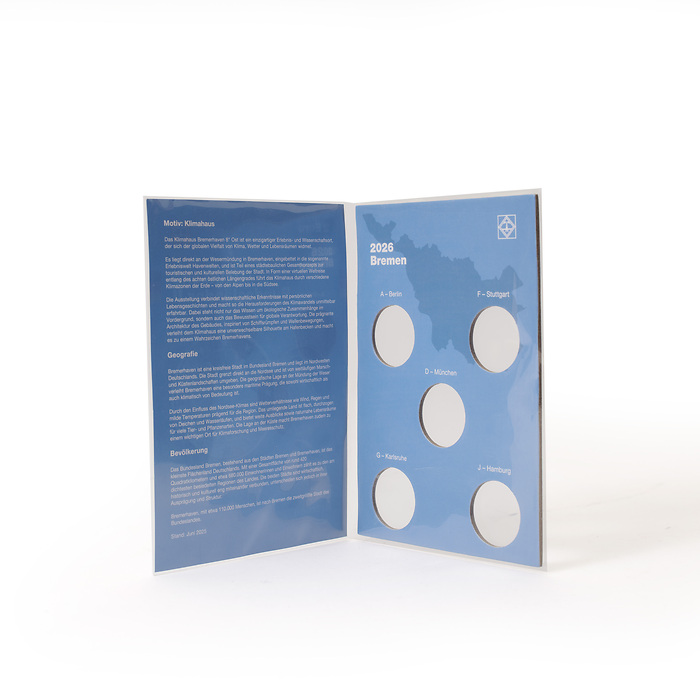 Münzkarte für deutsche 2-Euro-Gedenkmünze 2026 (Klimahaus Bremerhaven)