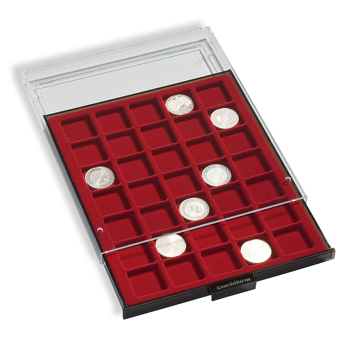 Münzboxen mit eckigen Einteilungen