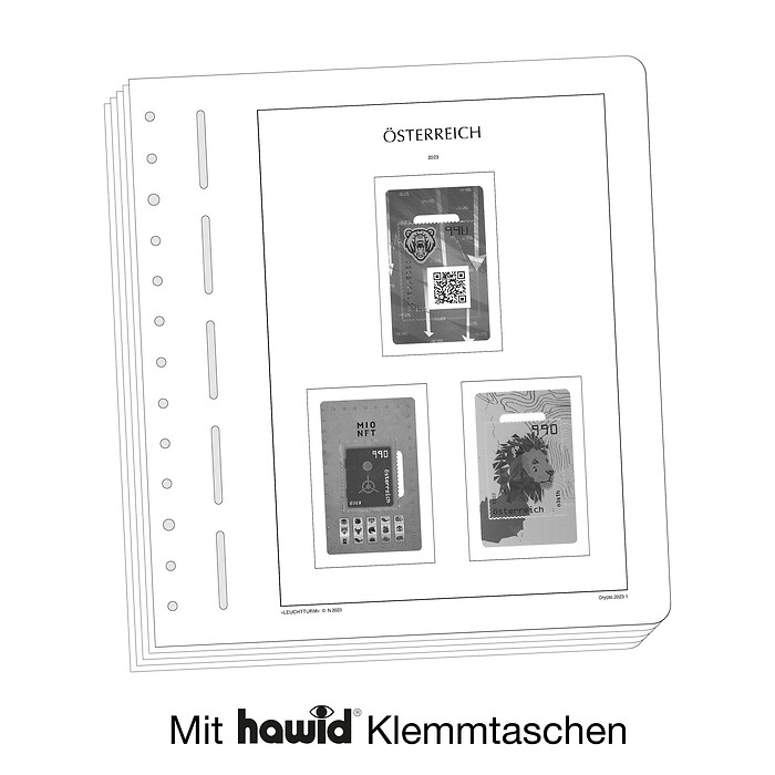 Leuchtturm Nachtrag mit Klemmtaschen Österreich Crypto-Marken