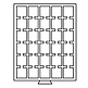 MB Münzbox mit 30 eckige Fächer, 38 x 38 mm, rauchfarben mit schwarzer Einlage