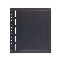 LEUCHTTURM Neutrale Albenblätter, schwarzer Karton, goldeneRandlinie, 12er Pack
